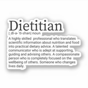 Dietitian Definition, Dietetics Gift Sticker