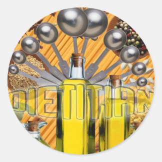 DIETITIAN FOOD COLLAGE CLASSIC ROUND STICKER