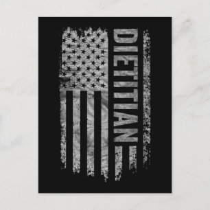 Dietitian USA Flag Distressed design Postcard