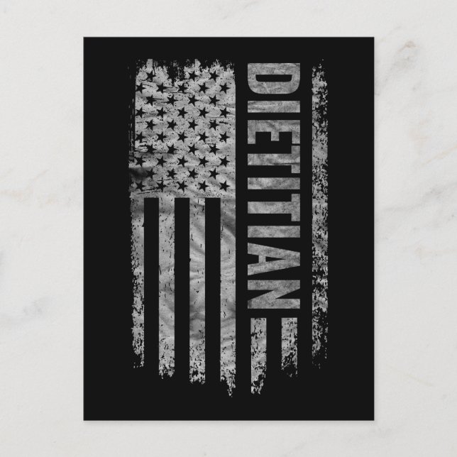 Dietitian USA Flag Distressed design Postcard (Front)