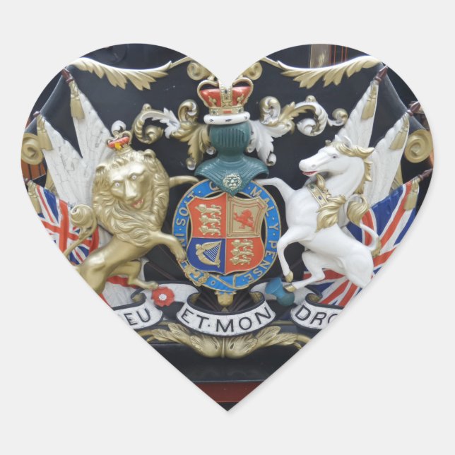 Dieu Et.Mon Droit Heart Sticker (Front)