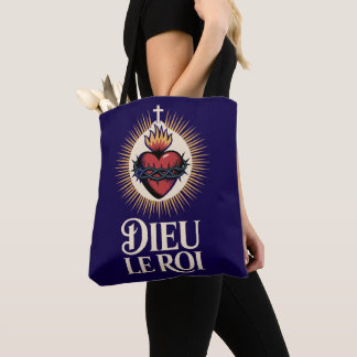 Dieu Le Roi Catholic Monarchist Sacred Heart Tote Bag