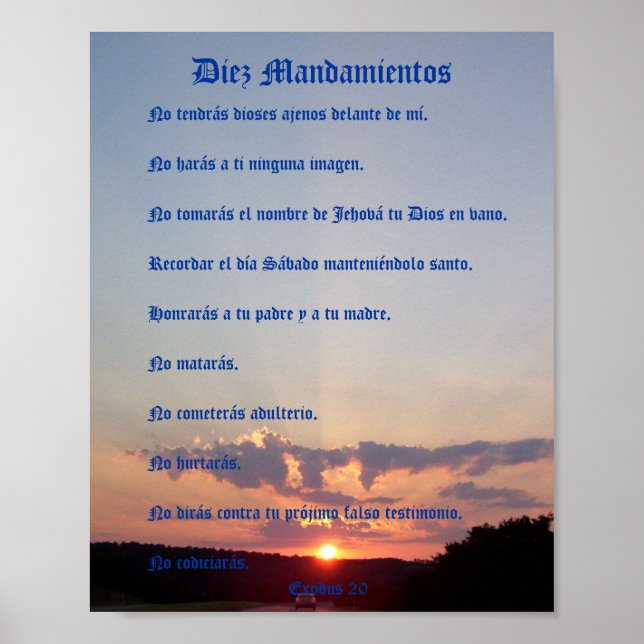 Diez Mandamientos - Puesta de sol Poster (Front)