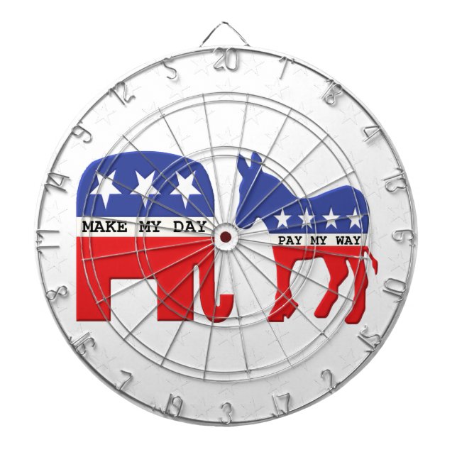 Difference Between Republicans and Democrats Funny Dartboard (Front)