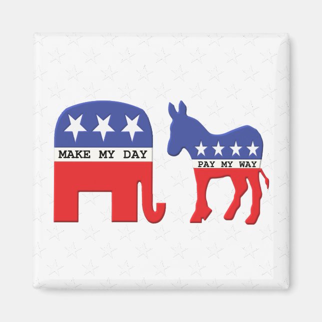 Difference Between Republicans and Democrats Funny Magnet (Front)