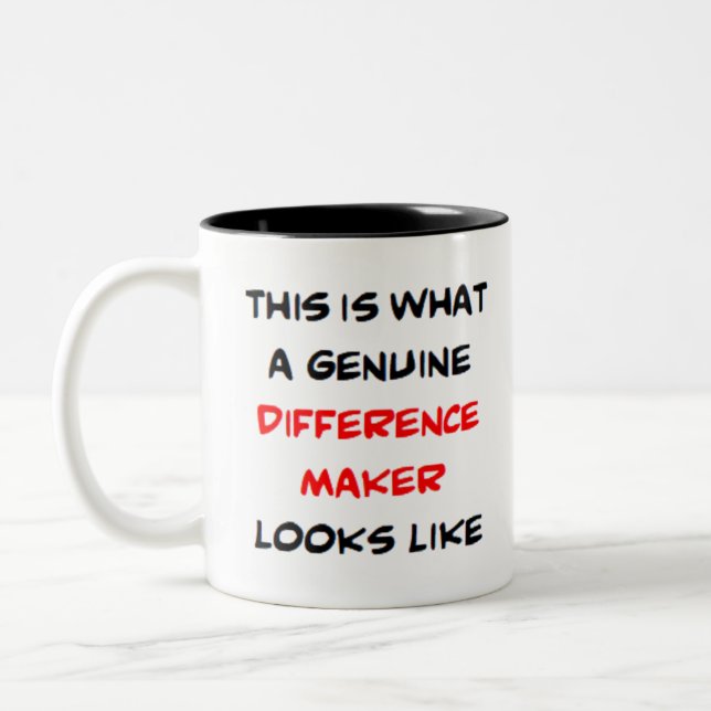 difference maker, awesome Two-Tone coffee mug (Left)
