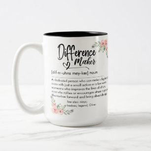 Difference Maker Definition Appreciation for her Two-Tone Coffee Mug