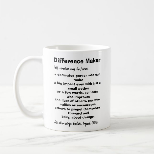 Difference Maker Definition Inspirational Coffee Mug (Left)
