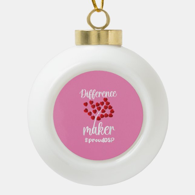 Difference Maker Direct Support Professional Gifts Ceramic Ball Christmas Ornament (Front)