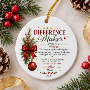 Difference Maker Personalised Appreciation Gift Ceramic Ornament