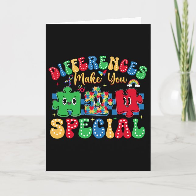 Differences Make You Special Autism Awareness Day  Card (Front)
