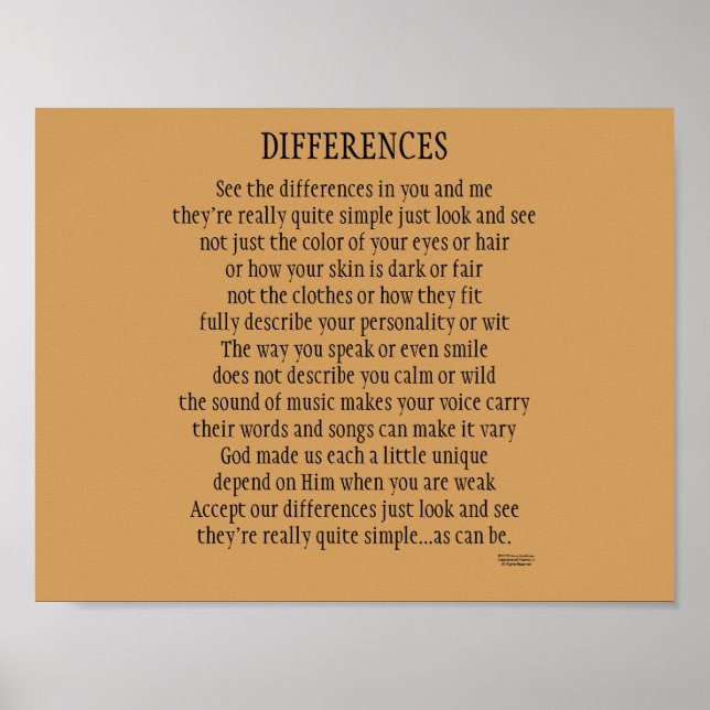 DIFFERENCES POEM POSTER (Front)