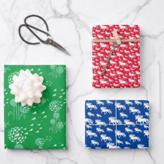 different 3 colors wrapping paper sheet