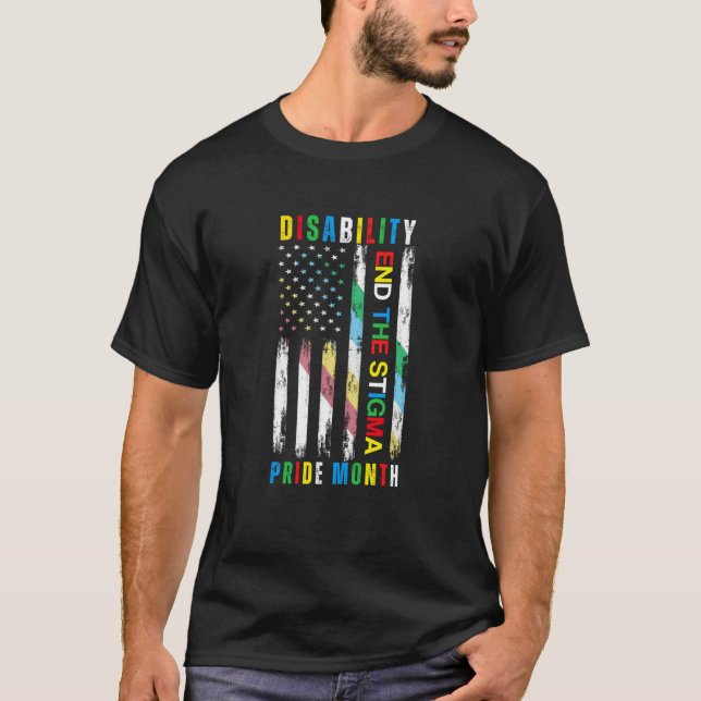 Different Abled Not Disabled USA Flag Disability P T-Shirt (Front)