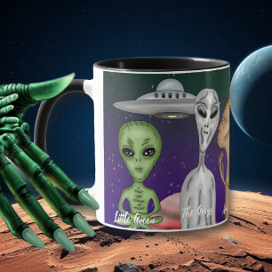 Different Alien Species, UFO, Planets Mug