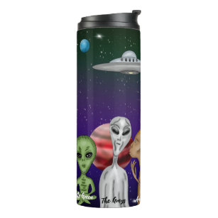 Different Alien Species, UFO, Planets  Stainless S Thermal Tumbler