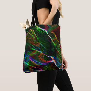 Different and strange confusion of coloured lines tote bag
