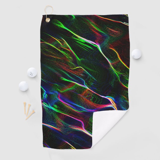 Different and strange tangle of coloured lines golf towel (InSitu)
