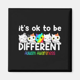Different Autism Awareness Cat Puzzle Animal Neuro Magnet