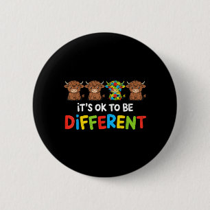 Different Autism Awareness Cow Puzzle Autistic 6 Cm Round Badge