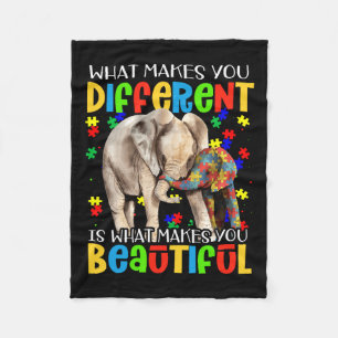 Different Beautiful Autism Awareness Puzzle Piece Fleece Blanket