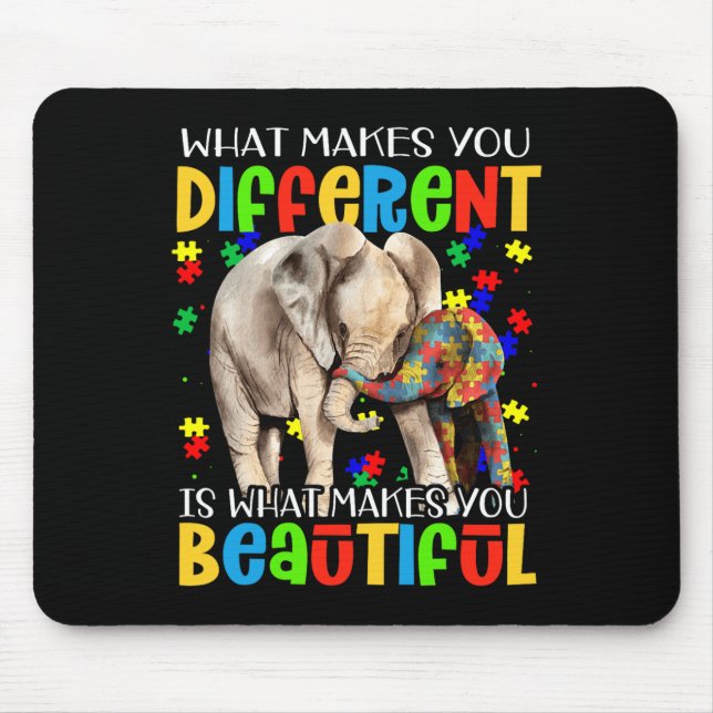 Different Beautiful Autism Awareness Puzzle Piece  Mouse Pad (Front)