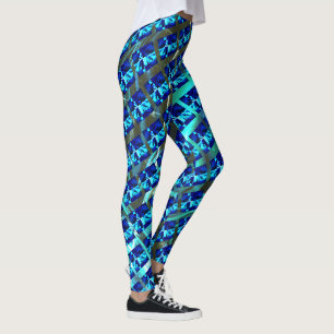 Different blue, different striped transverse leggings