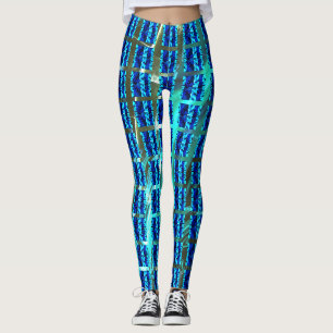 Different blue, different striped vertical leggings
