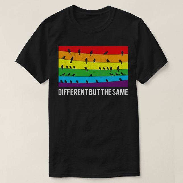 Different But The Same Equality LGBT Pride Gay Les T-Shirt (Design Front)