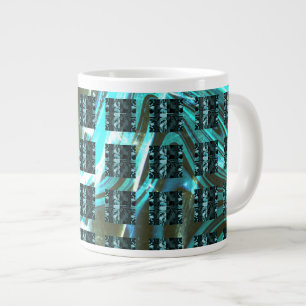 Different chess, squares or cyan image under grid? large coffee mug