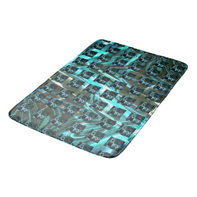Different chess, squares or image under grid? bath mat (Angled)