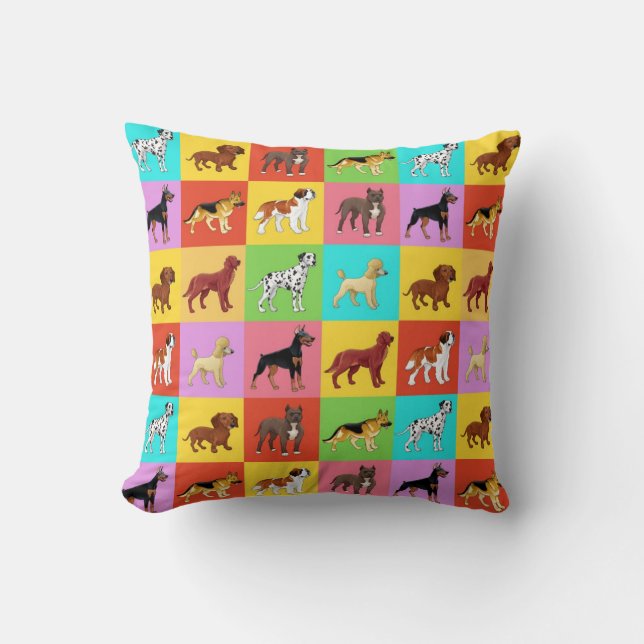Different Dog Breeds Cushion (Front)