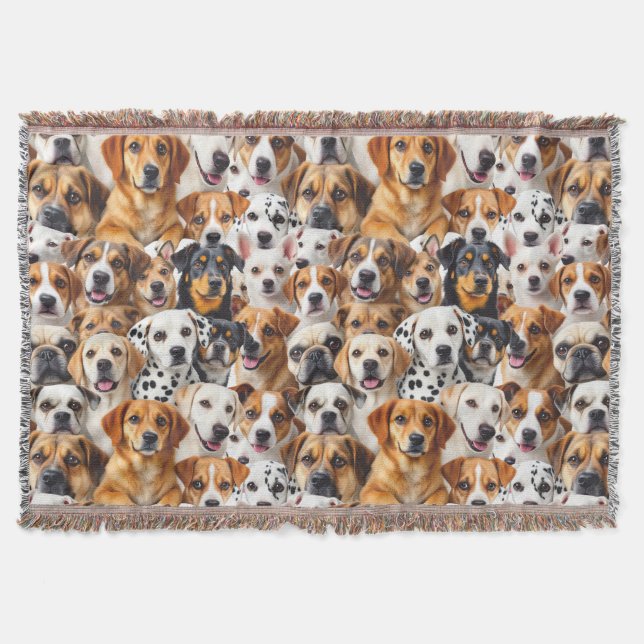 Different dog breeds throw blanket (Front)