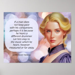Different drummer quote Thoreau  Poster