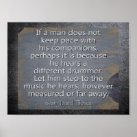 Different Drummer --- Thoreau Quote - Art Print