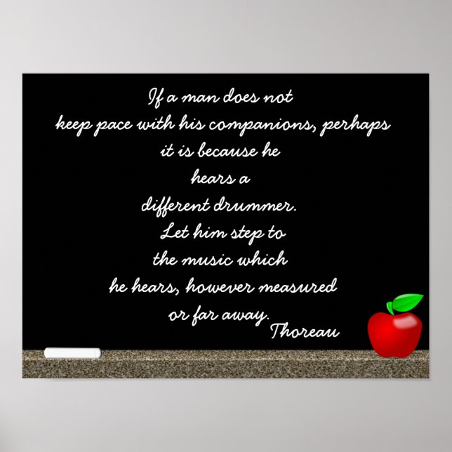 Different drummer - Thoreau quote print (Front)