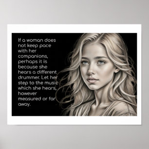 Different Drummer Woman Quote Poster