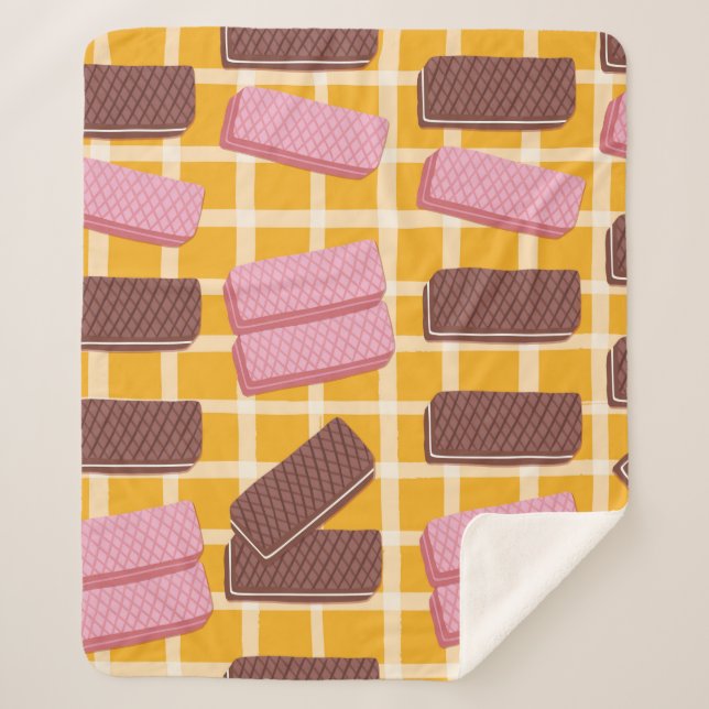 Different flavored wafers seamless background sherpa blanket (Front)
