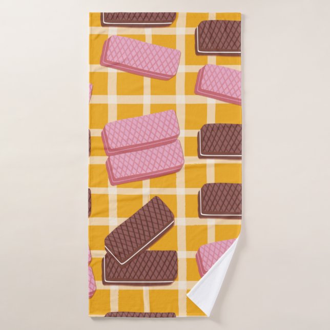 Different flavoued wafers seamless background bath towel (Bath Towel)