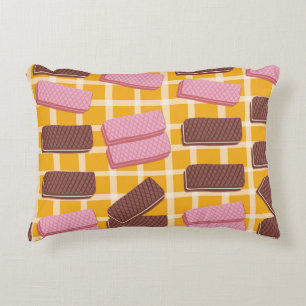 Different flavoued wafers seamless background decorative cushion