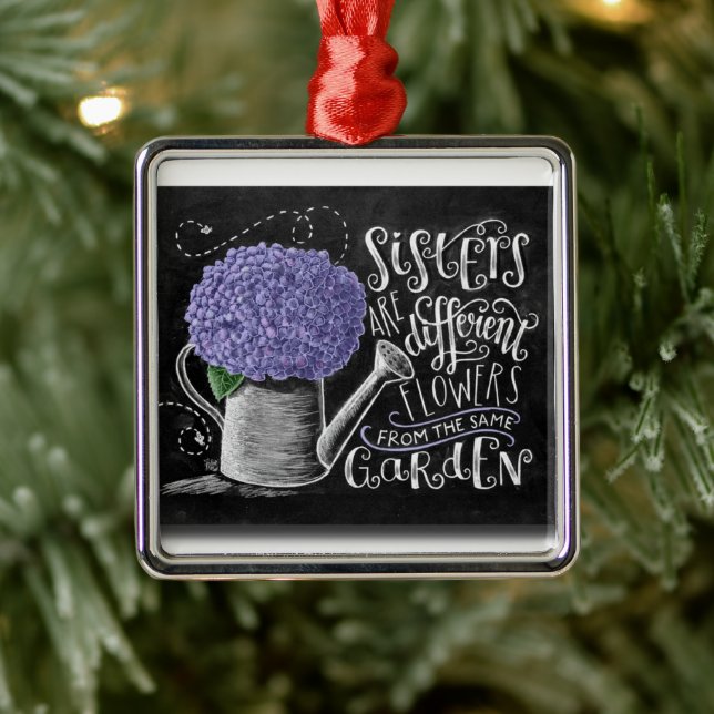 DIFFERENT FLOWERS FROM SAME GARDEN SISTER METAL ORNAMENT (Tree)