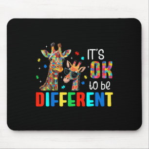 Different Giraffe Animal Autism Awareness Puzzle I Mouse Pad