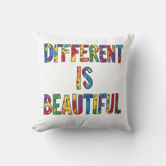 Different Is Beautiful - Autism Awareness  Cushion (Front)