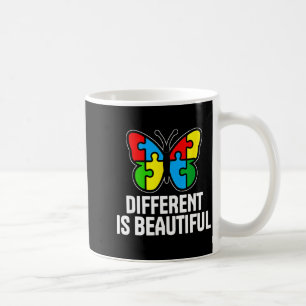 Different is beautiful autism awareness month coffee mug