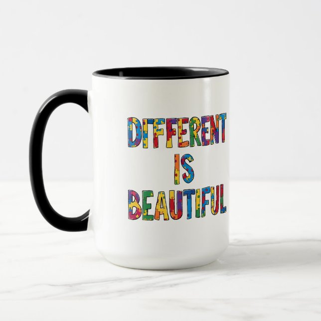 Different Is Beautiful - Autism Awareness  Mug (Left)
