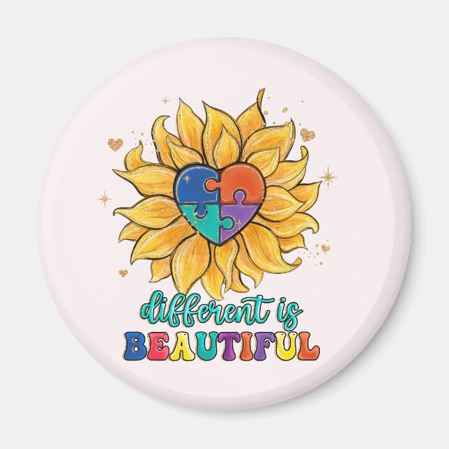 Different is Beautiful Autism Magnet (Front)