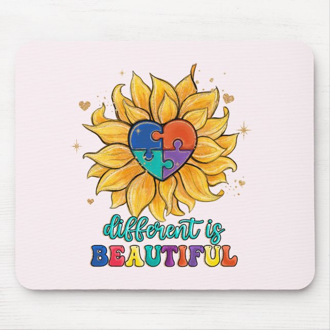 Different is Beautiful Autism Mouse Pad (Front)