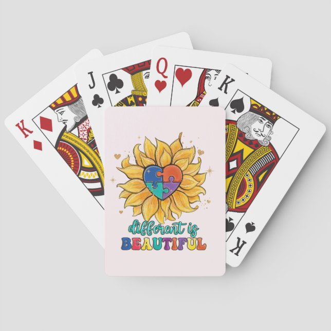 Different is Beautiful Autism Playing Cards (Back)