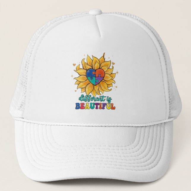 Different is Beautiful Autism Trucker Hat (Front)