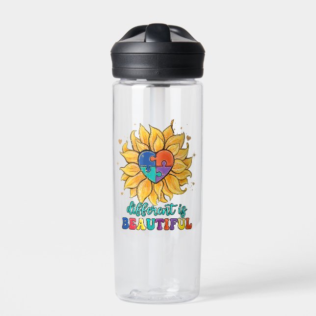 Different is Beautiful Autism Water Bottle (Front)